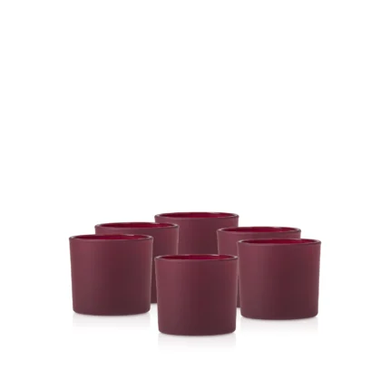 Kerzenbehälter aus Samtglas – Burgunderrot, 310 ml