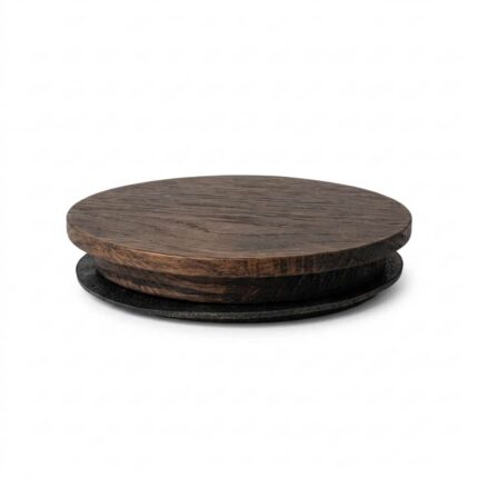 Premium Oak Wooden Lid for 280 ml Candle Jar, Ø79 mm – Dark Stained, Matte Finish