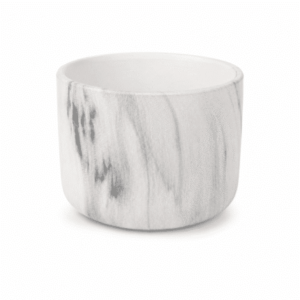 OUTLET: White Marble Stoneware Candle Container, 250 ml